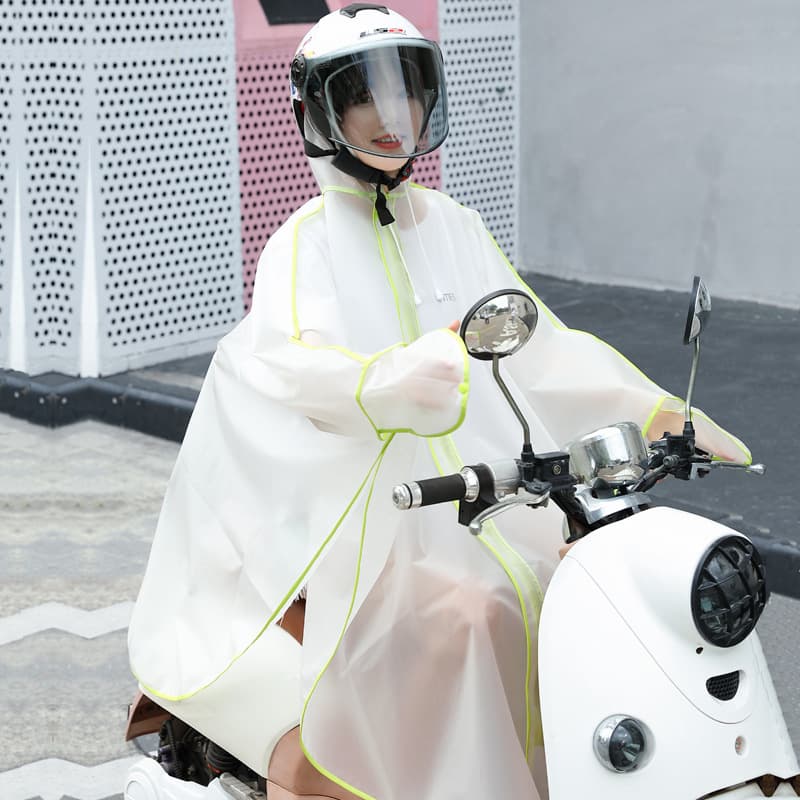 レインウェア 透明キャノピー付き二輪車用レインポンチョ