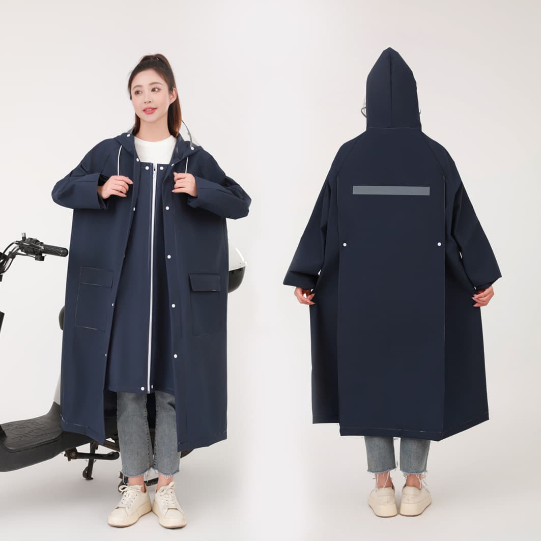 レインウェア ロング丈フード付き雨合羽
