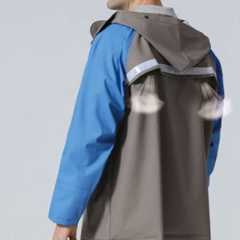 透湿ベンチレーション機能付き快適レインウェア