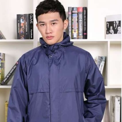 レインウェア シンプル防水ロングレインコート