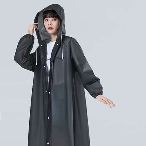【売切】レインウェア すっきりシルエット長め丈レインコート