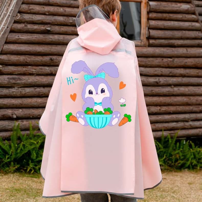 レインウェア 透明フード付き キッズポンチョ