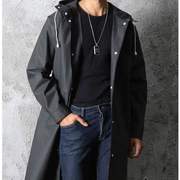【売切】レインウェア シンプル大人の防水ロングコート