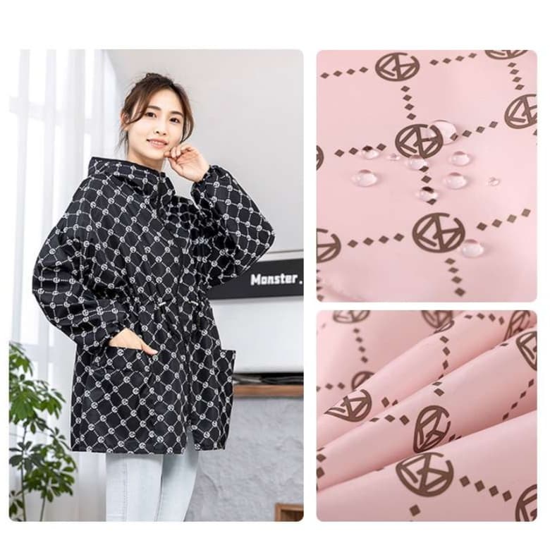 ラウンドチェック柄レインウェア