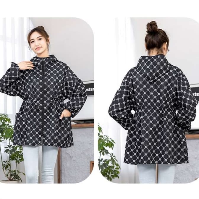 ラウンドチェック柄レインウェア