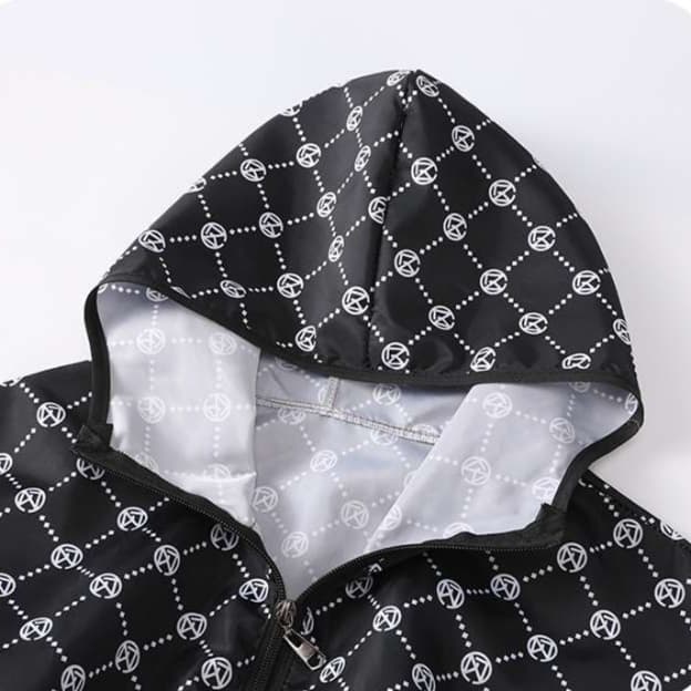 ラウンドチェック柄レインウェア