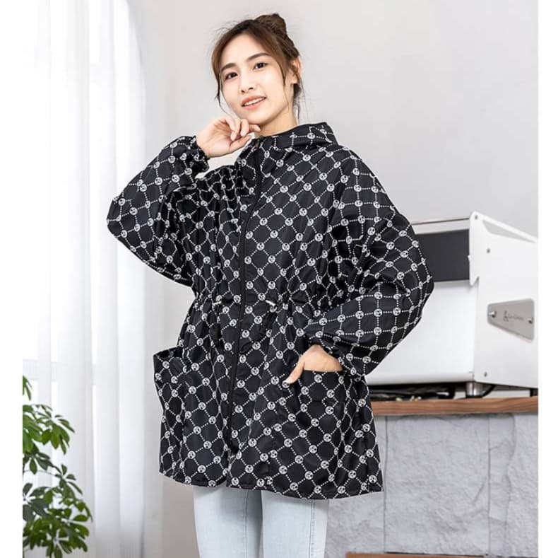 ラウンドチェック柄レインウェア