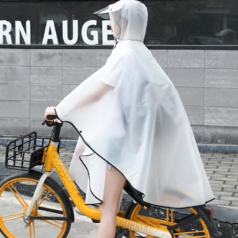 レインウェア 透明キャノピー付き二輪車用レインポンチョ