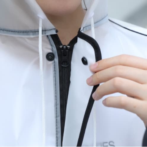 レインウェア 透明キャノピー付き二輪車用レインポンチョ