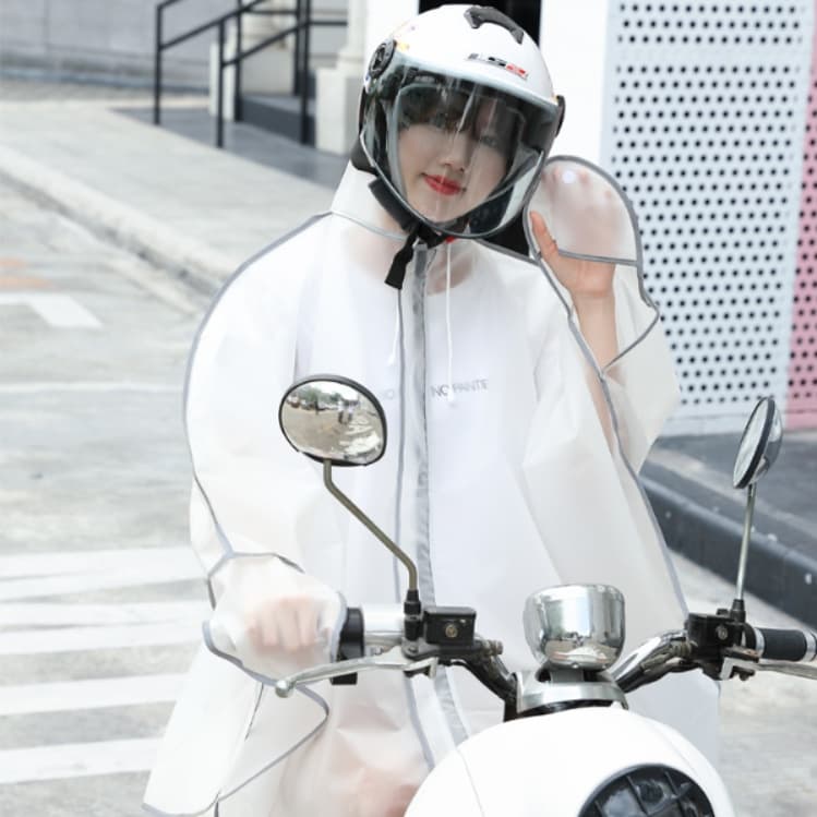 レインウェア 透明キャノピー付き二輪車用レインポンチョ