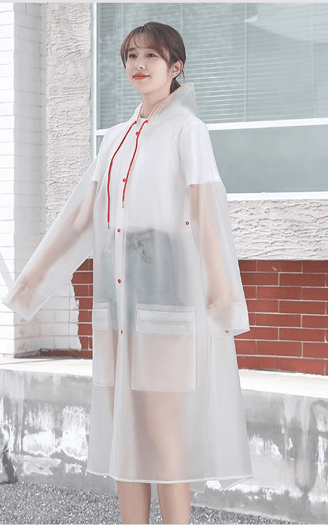 レインウェア シースルーレインコート 上品シルエット