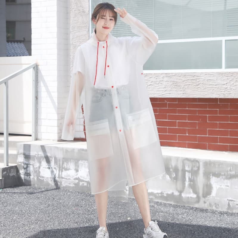 レインウェア シースルーレインコート 上品シルエット