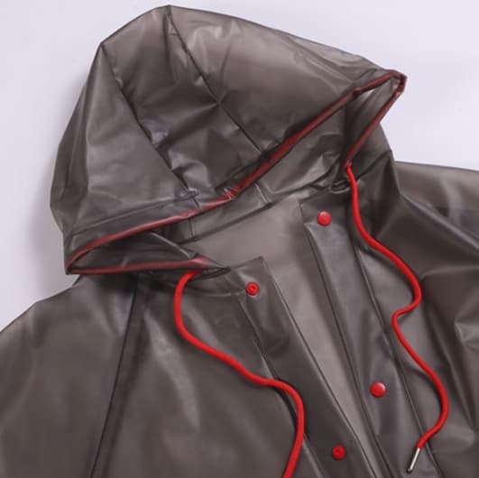 レインウェア シースルーレインコート 上品シルエット