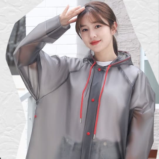 レインウェア シースルーレインコート 上品シルエット