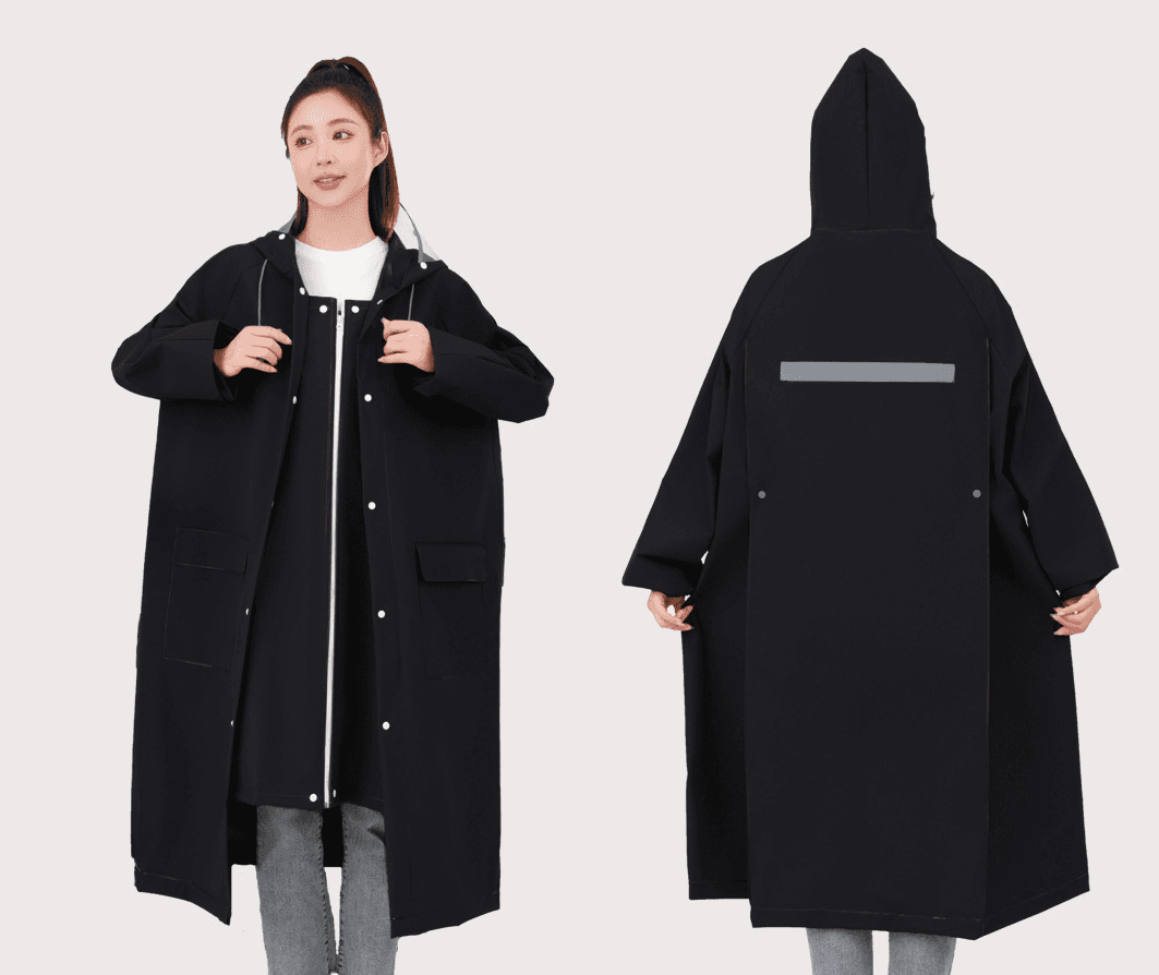 レインウェア ロング丈フード付き雨合羽