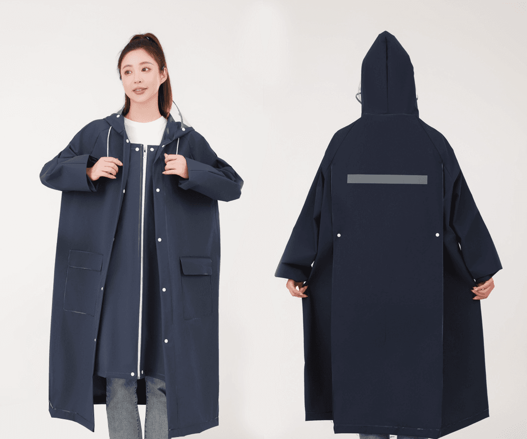 レインウェア ロング丈フード付き雨合羽