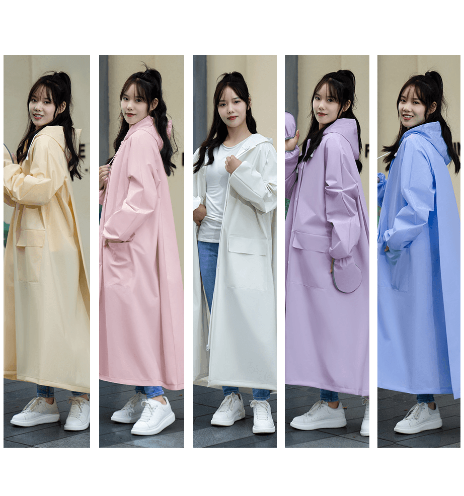 レインウェア  防水ロングレインコート