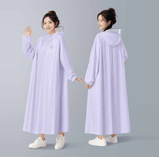 ふんわり優美なマキシ丈レインウェア