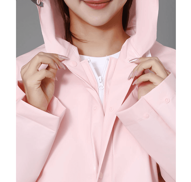 華やかフリル付きロング丈レインウェア