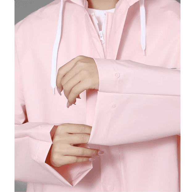 華やかフリル付きロング丈レインウェア