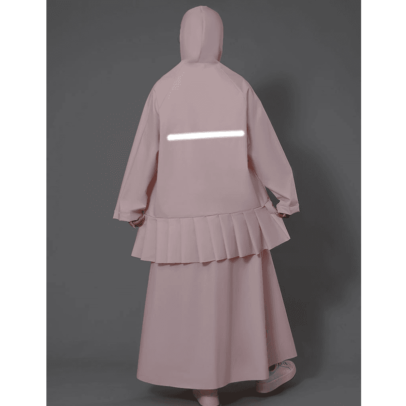 華やかフリル付きロング丈レインウェア