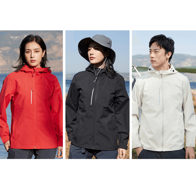 アウトドア対応メッシュ裏地レインウェア