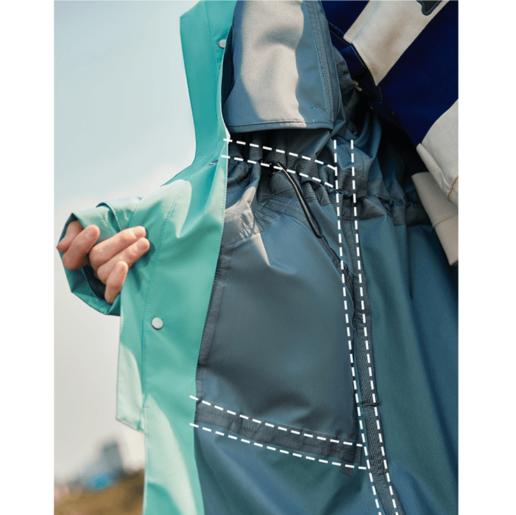 レインウェア 雨粒煌めき ユース ロングコート