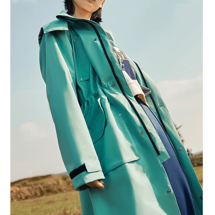 レインウェア 雨粒煌めき ユース ロングコート