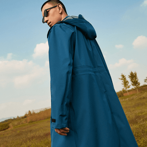 レインウェア 雨粒煌めき ユース ロングコート