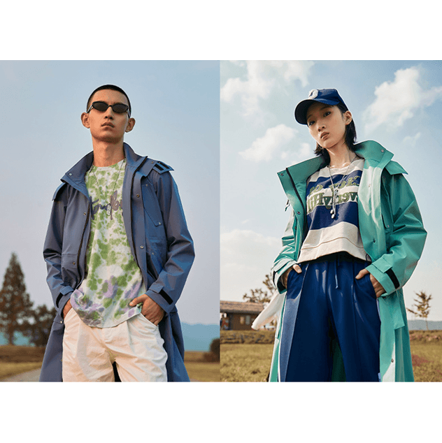 レインウェア 雨粒煌めき ユース ロングコート