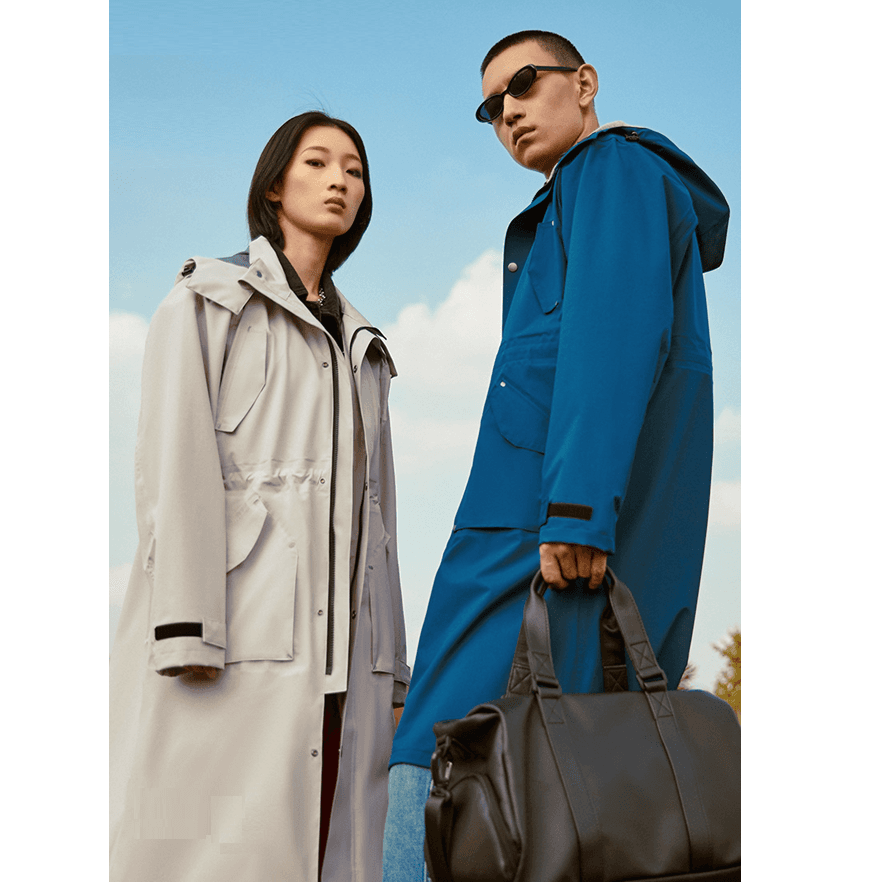 レインウェア 雨粒煌めき ユース ロングコート