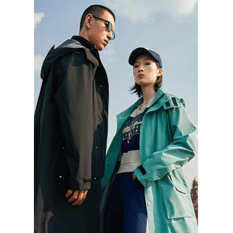 レインウェア 雨粒煌めき ユース ロングコート