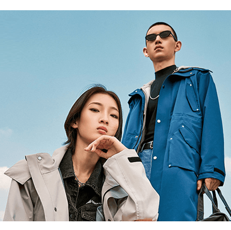 レインウェア 雨粒煌めき ユース ロングコート