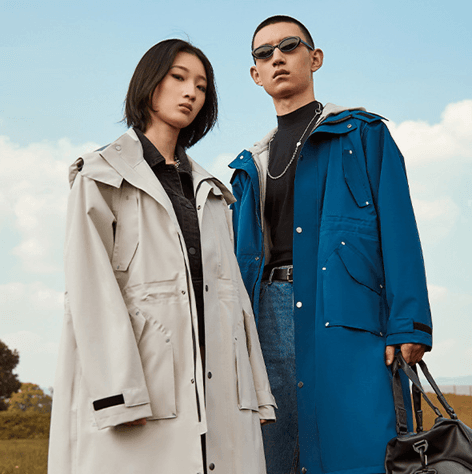 レインウェア 雨粒煌めき ユース ロングコート