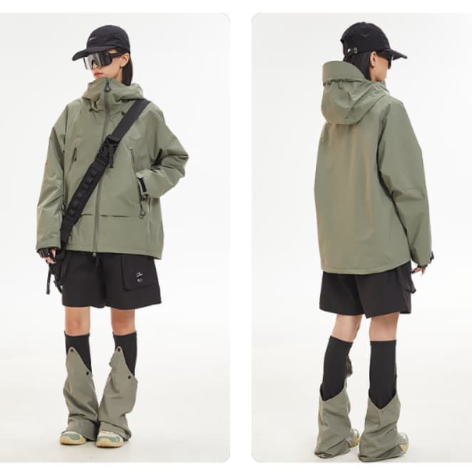 機能性アウトドア三層防水レインウェア