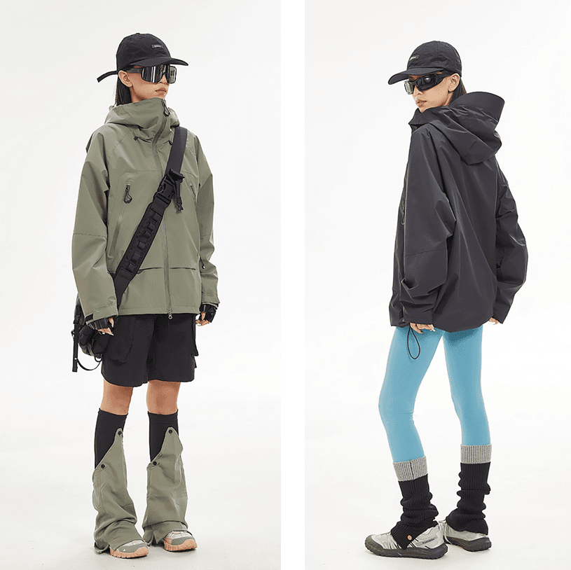 機能性アウトドア三層防水レインウェア