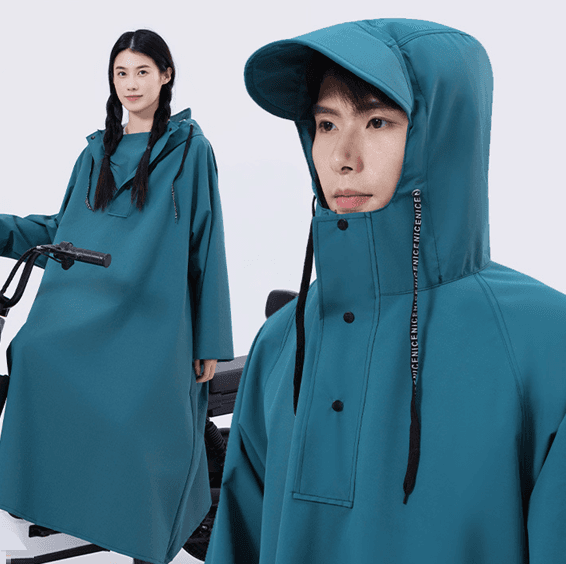 レインウェア 防水指数万超え ゆったりレインコート
