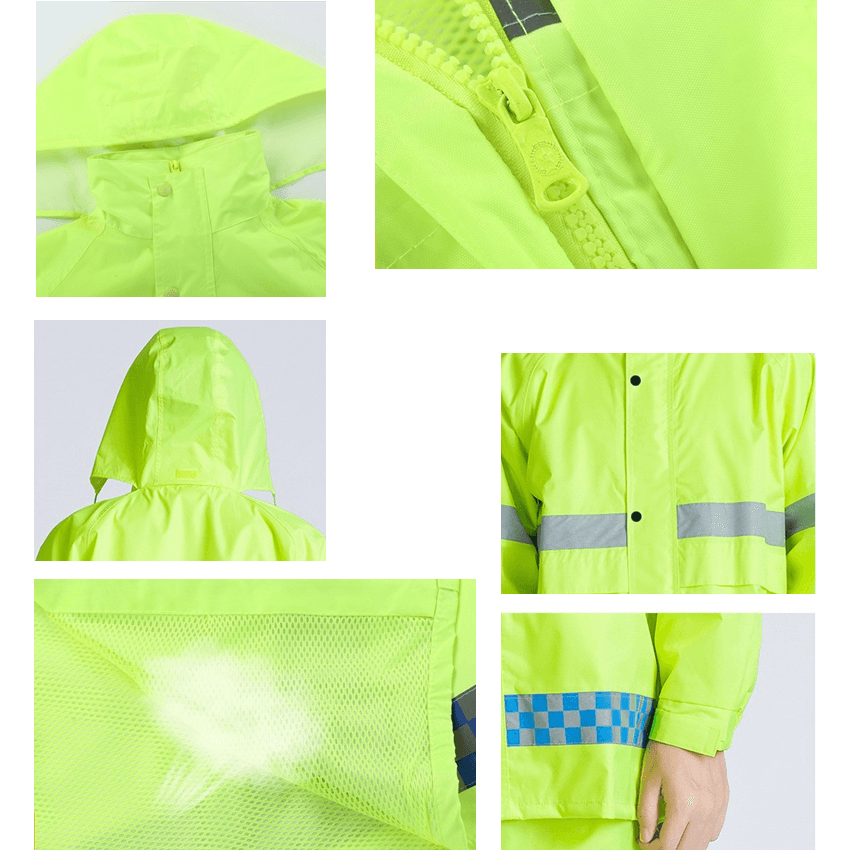 高視認性防水セパレートレインウェア
