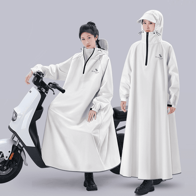 レインウェア 優美なロング丈レインポンチョ