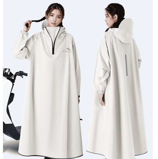 レインウェア 優美なロング丈レインポンチョ