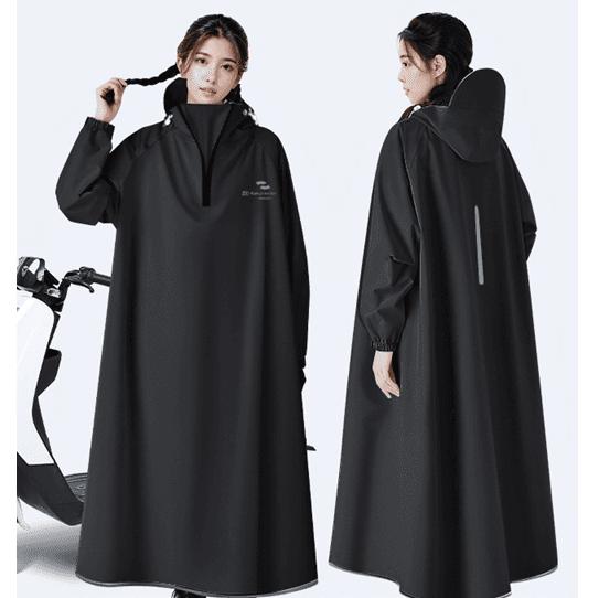レインウェア 優美なロング丈レインポンチョ