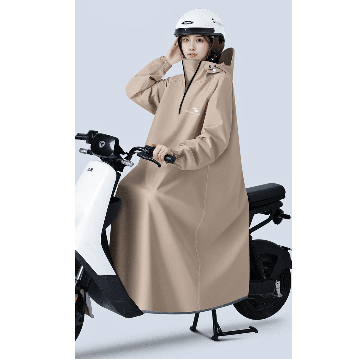 レインウェア 優美なロング丈レインポンチョ