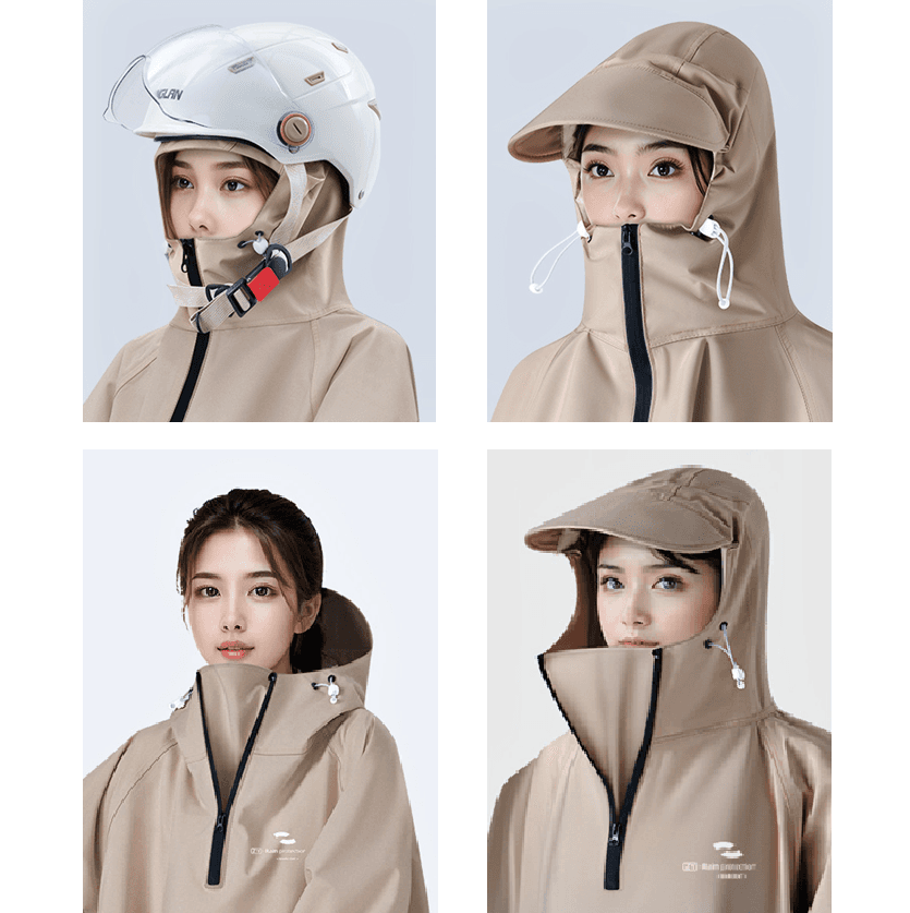 レインウェア 優美なロング丈レインポンチョ