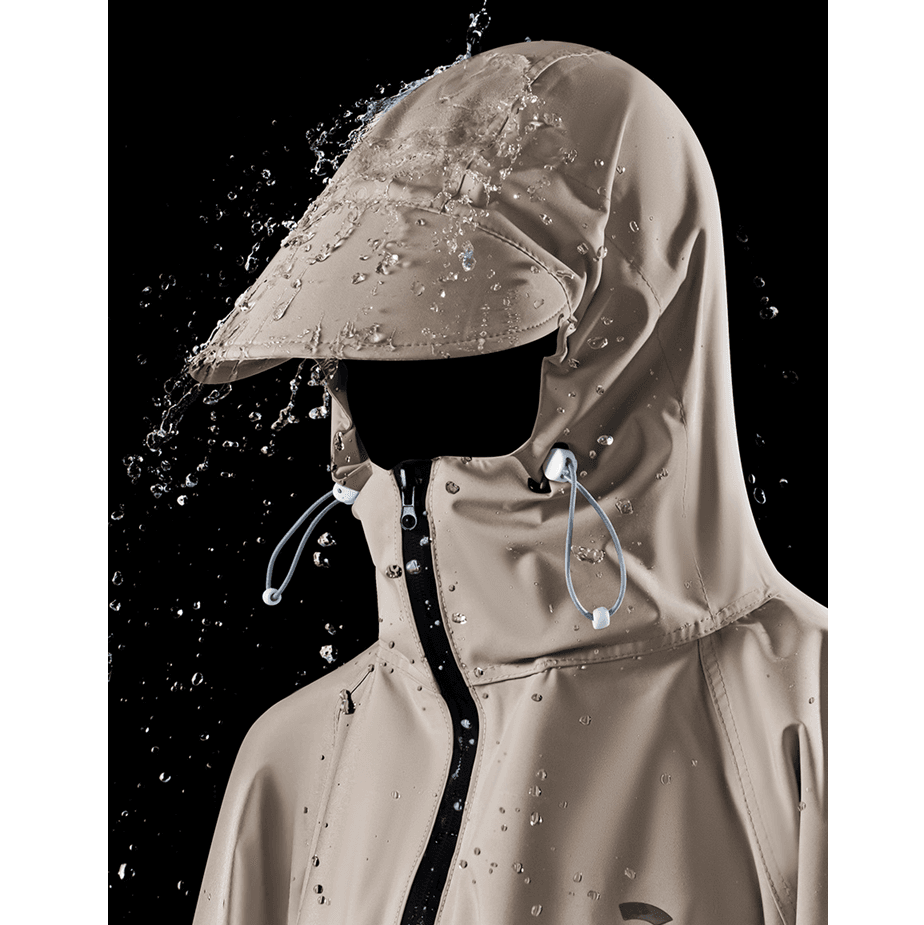 レインウェア 優美なロング丈レインポンチョ