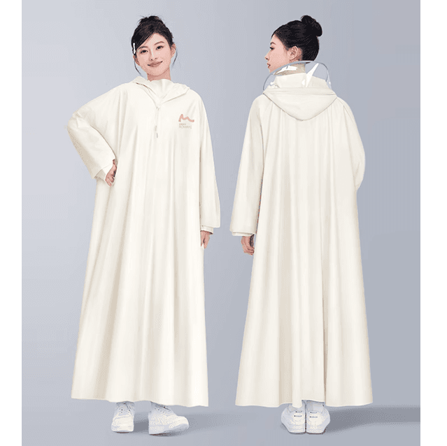 ふんわり優美なマキシ丈レインウェア