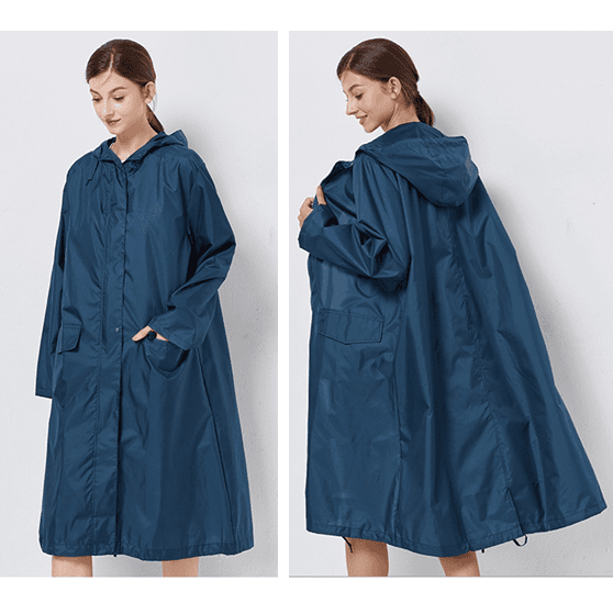 【売切】レインウェア 上質素材のロング丈レインコート