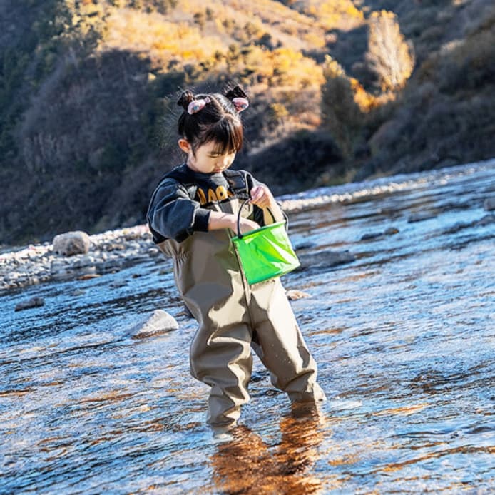 レインウェア 子供用沢遊び胴付き防水ウェア
