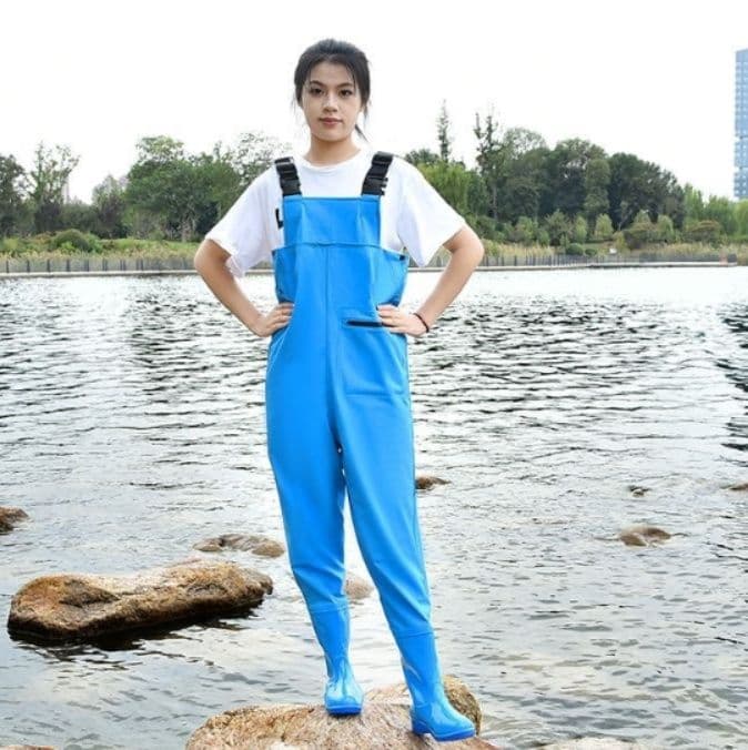 レインウェア 防水つなぎ型レディース胴付きウェーダー