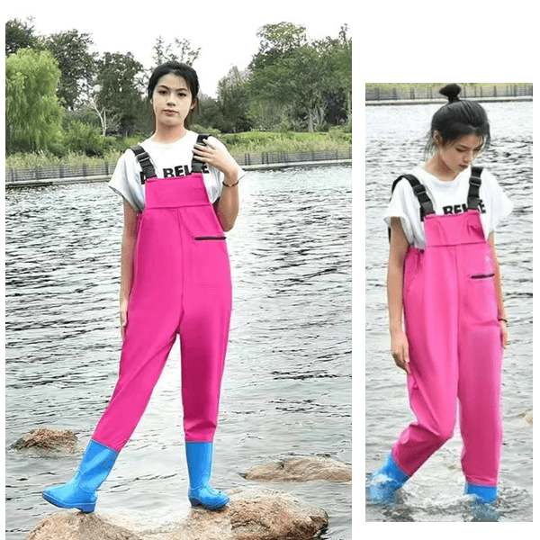 レインウェア 防水つなぎ型レディース胴付きウェーダー