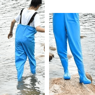 レインウェア 防水つなぎ型レディース胴付きウェーダー